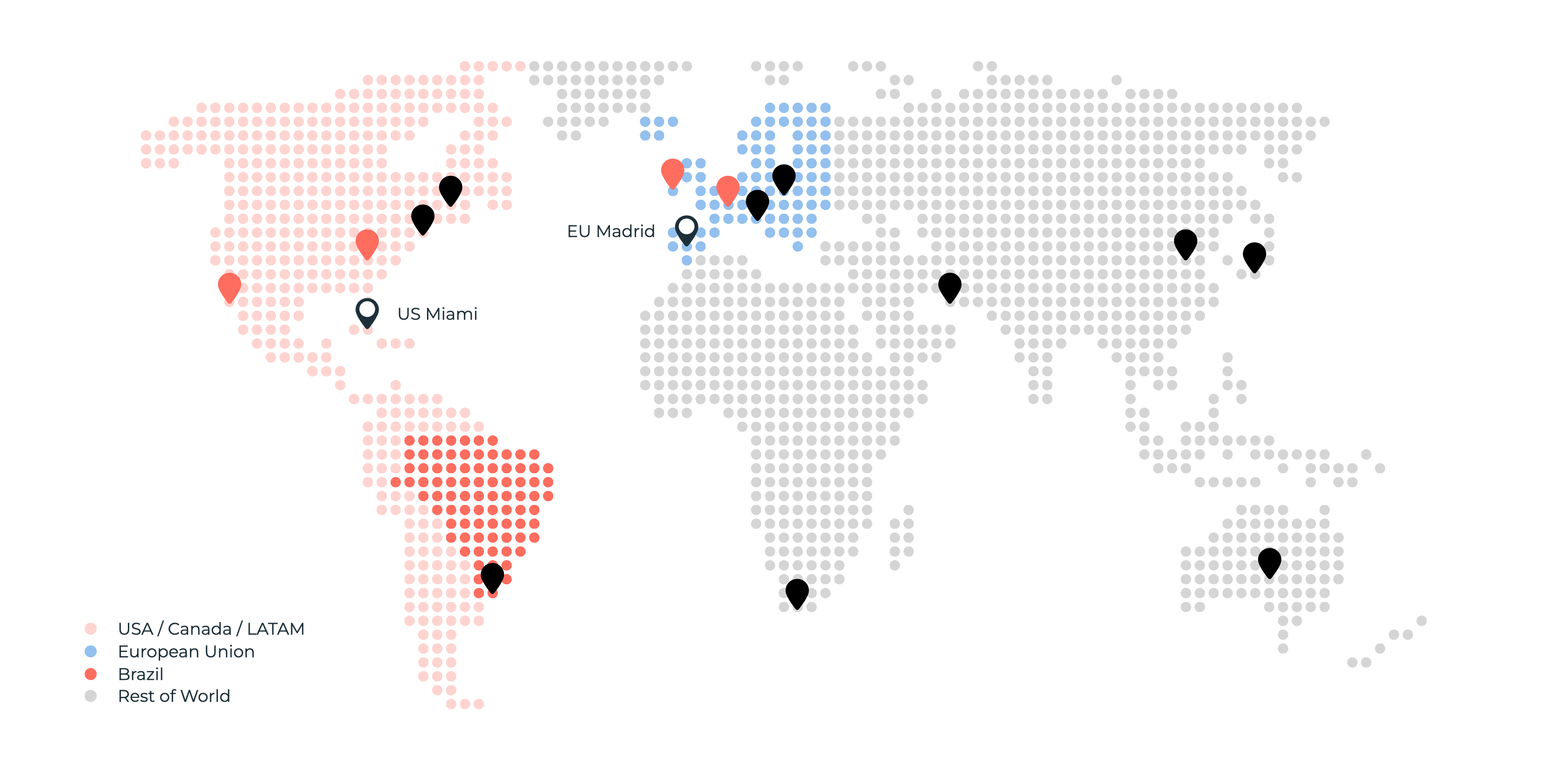 Worldmap markets & regions